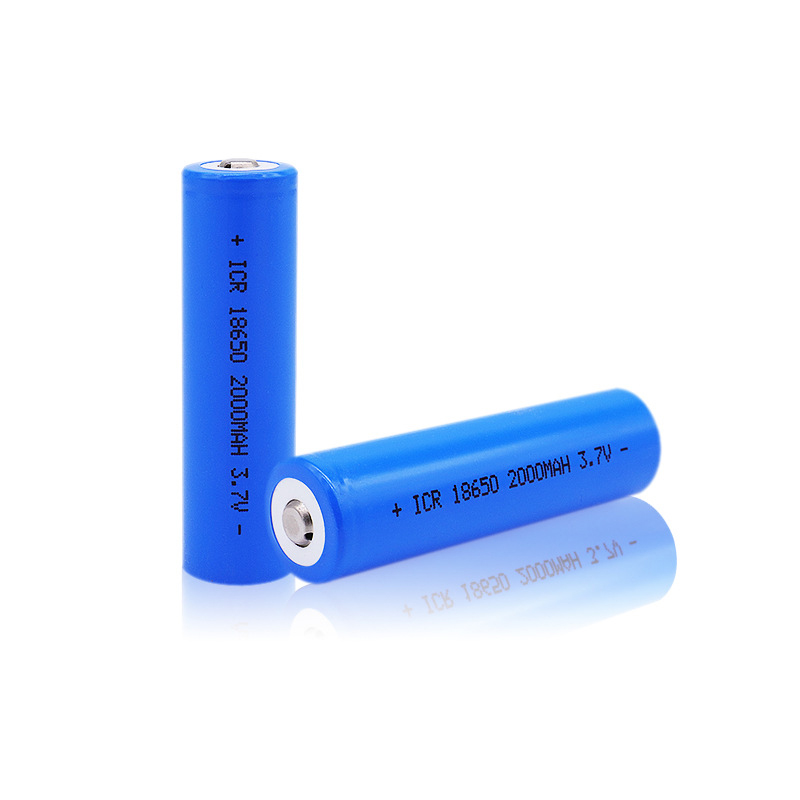 China Lithium ion Battery ICR18650 3.7v 2000mah With Button Top 